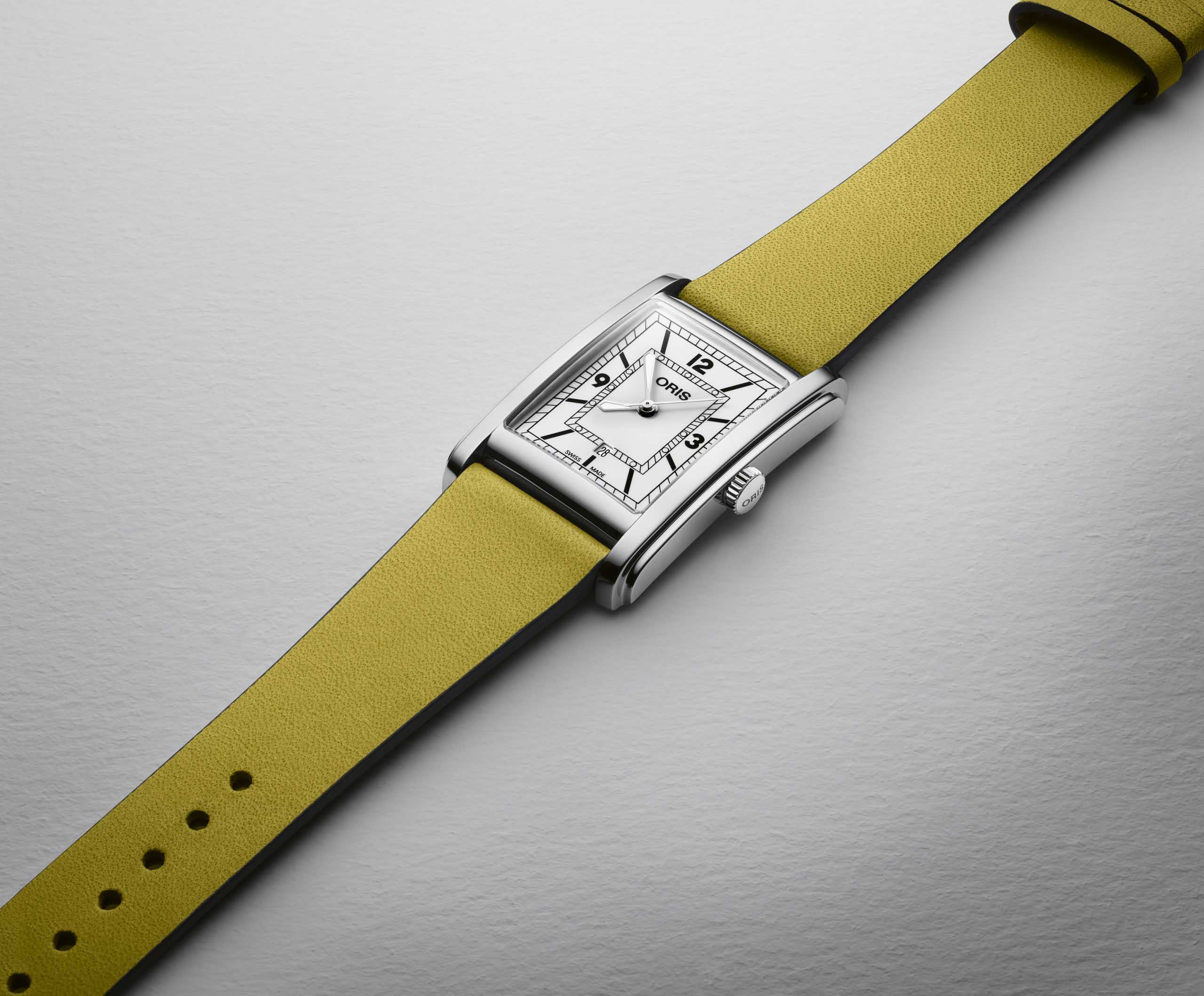 Oris Oris Rectangular 01 561 7783 4061-07 5 19 15, rectangular швейцария мужские часы на браслете кожаный боковой вид